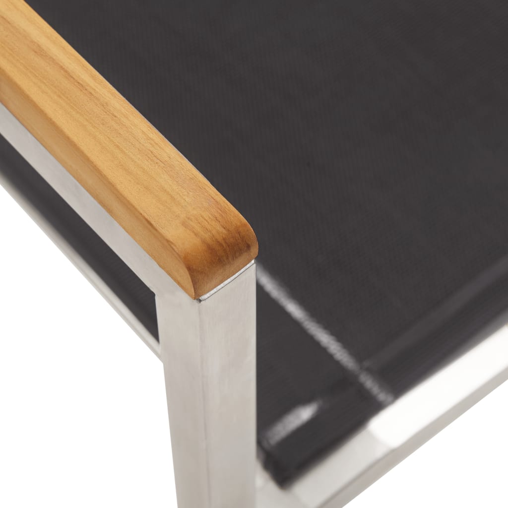 Gartenstühle 2 Stk. Textilene and Edelstahl Grau